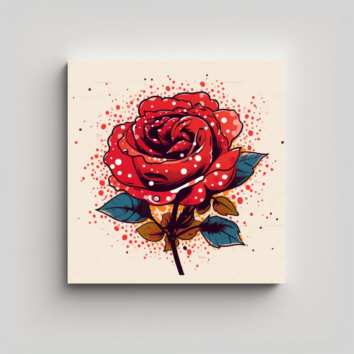 GENERICO - Lienzo Urbano Moderno Con Diseño De Rosa Cartoon 100x100 Cm