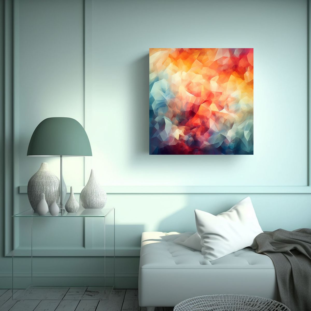 GENERICO - Pintura Decorativa Abstracta Con Cuadro Adorable 100x100 Cm