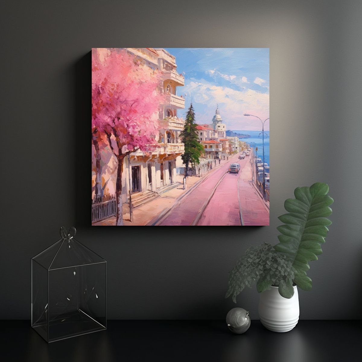 GENERICO - Pintura Al óleo Rosa De La Ciudad De Yalta Obra 100x100 Cm