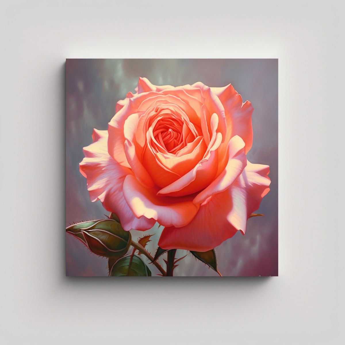 GENERICO - Cuadro Decorativo Inspirador Canva Rosa Pastel 100x100 Cm