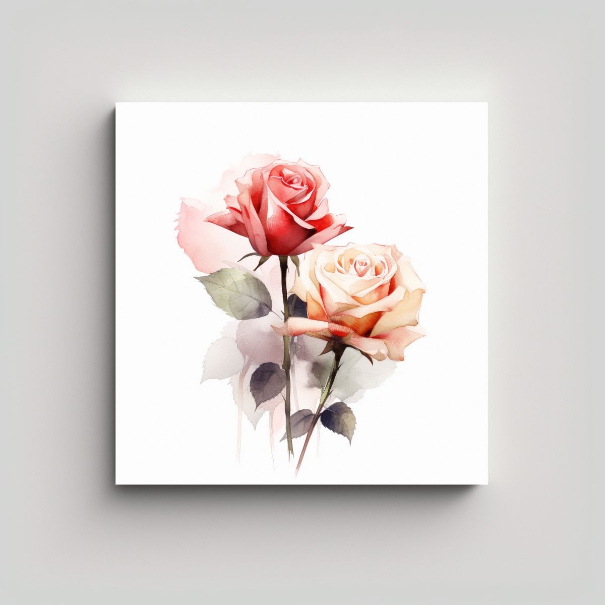 GENERICO - Pintura Clásica Cuadro Movimiento Correia Rosas 100x100 Cm