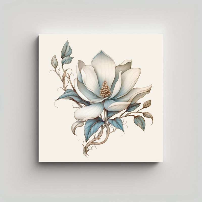 GENERICO - Diseño Tribal De Magnolia En Canva Para 100x100 Cm