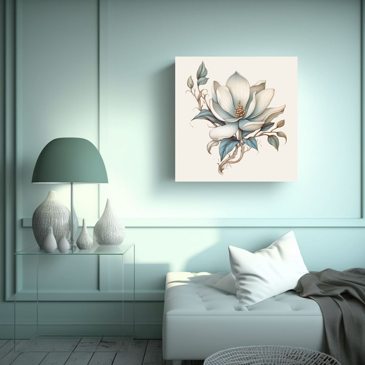 GENERICO - Diseño Tribal De Magnolia En Canva Para 100x100 Cm