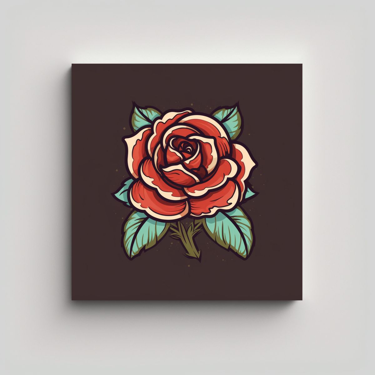 GENERICO - Ilustración De Rosa En Arte Fotográfico 100x100 Cm