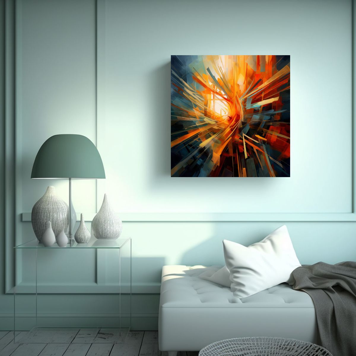 GENERICO - Cuadro Abstracto Impacto Visual Decorativo 100x100 Cm