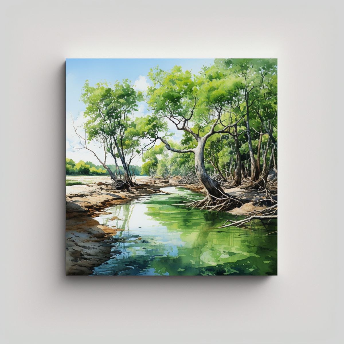 GENERICO - Pintura Abstracta De Colores Para Decoración Con 100x100 Cm