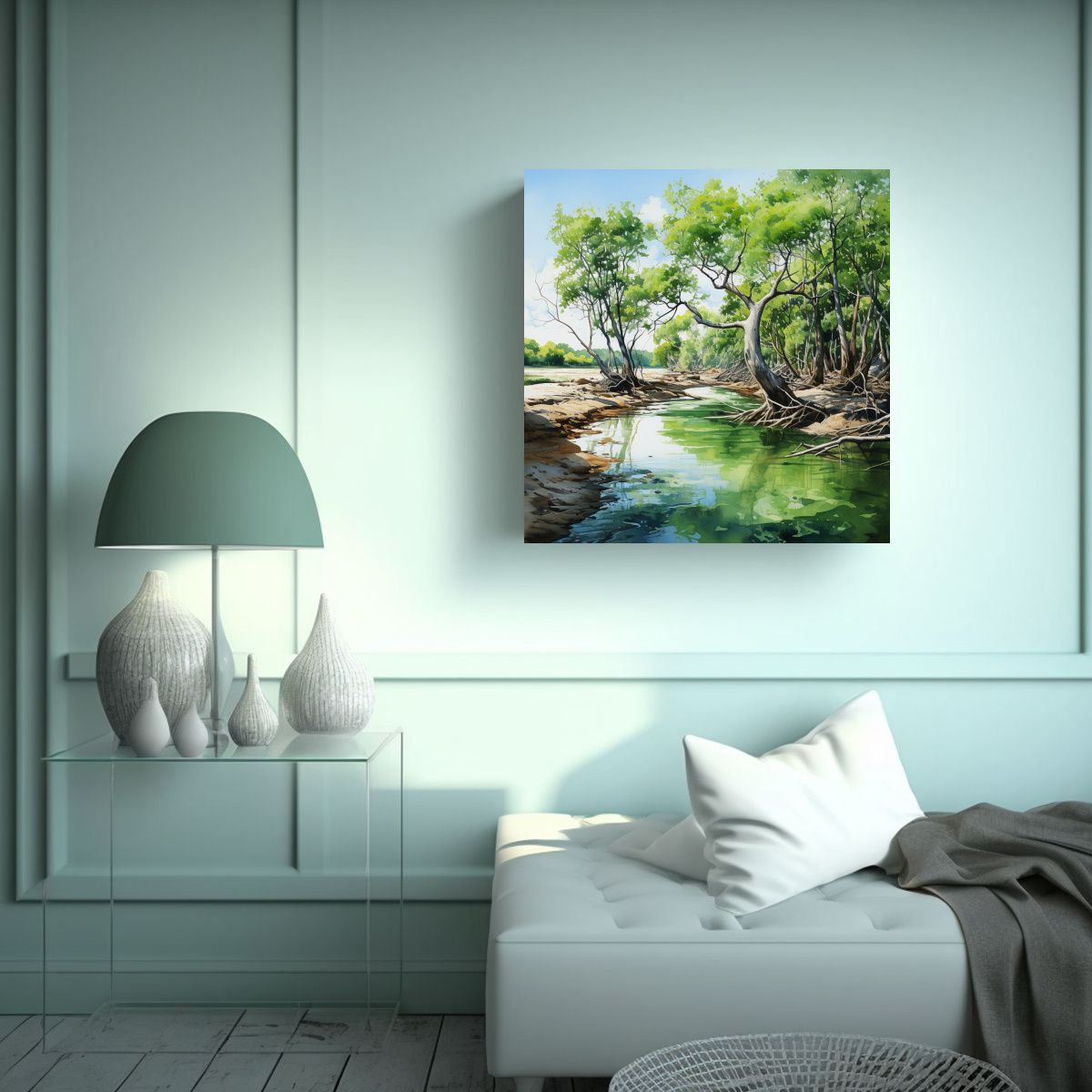 GENERICO - Pintura Abstracta De Colores Para Decoración Con 100x100 Cm