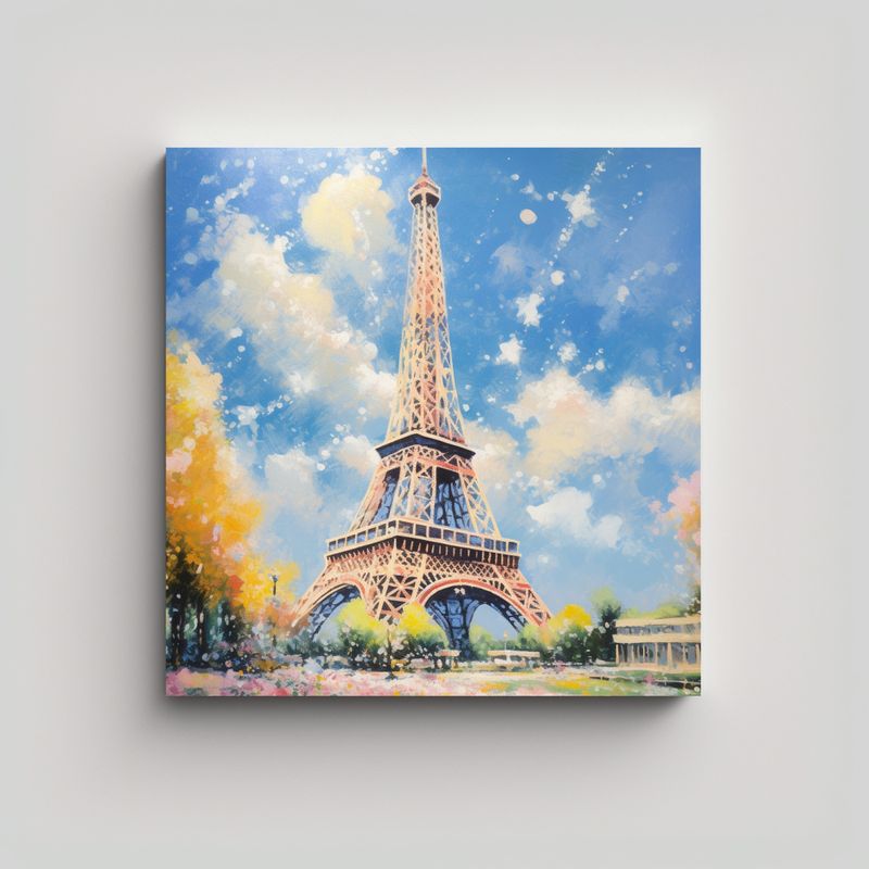 GENERICO - Cuadro Vanguardia Composición Eiffel Tower 100x100 Cm