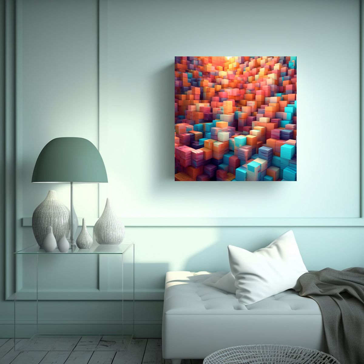 GENERICO - Pinturas Decorativas De Arte Generativo Estilo 100x100 Cm