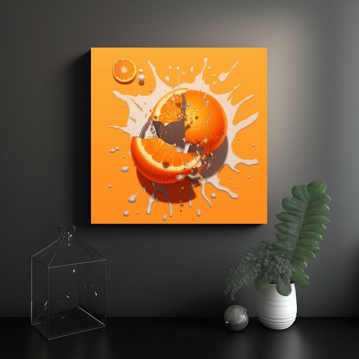 GENERICO - Pinturas Decorativas Naranja Roto De Arte Imagen 100x100 Cm