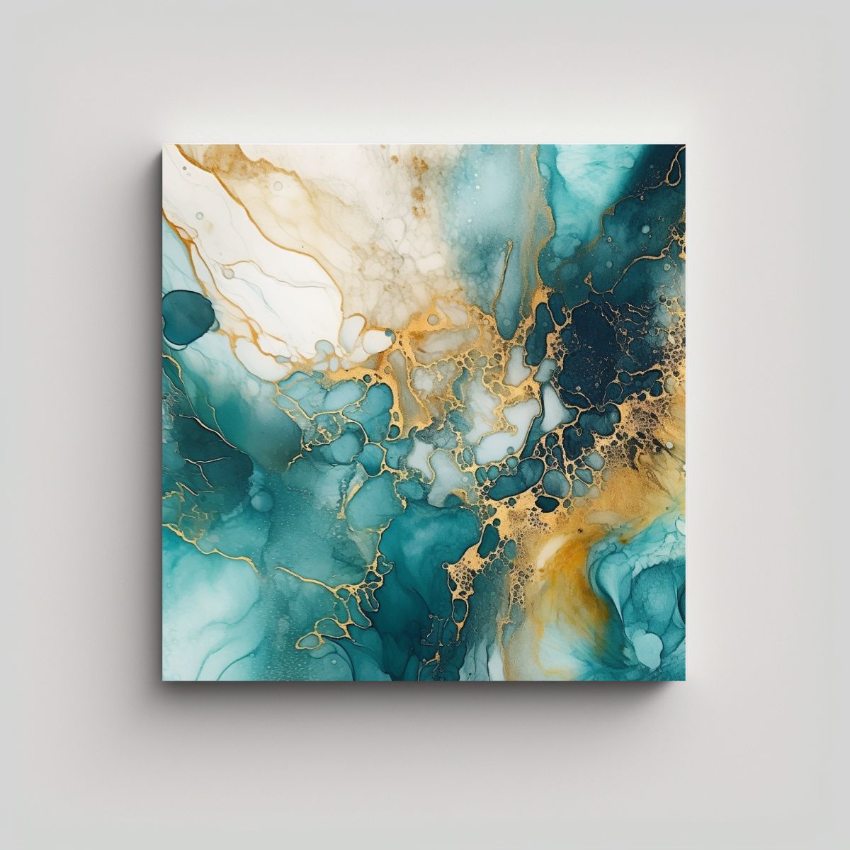 GENERICO - Cuadro Acuarela Estilo Lienzo Cuadro Profundidad 100x100 Cm