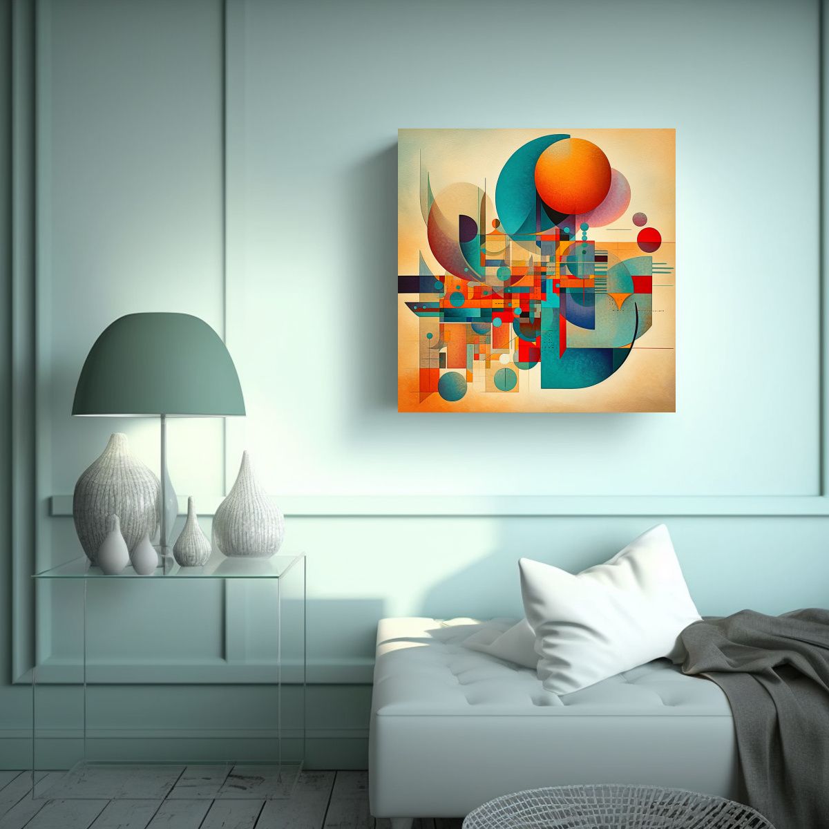 GENERICO - Obra Abstracta En Lienzo Vintage 100x100 Cm