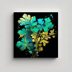 GENERICO - Pinturas Decorativas En Turquesa Y Dorado Con 100x100 Cm