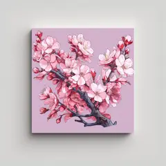 GENERICO - Impresionante Canva Moderno De Sakura Cherry 100x100 Cm