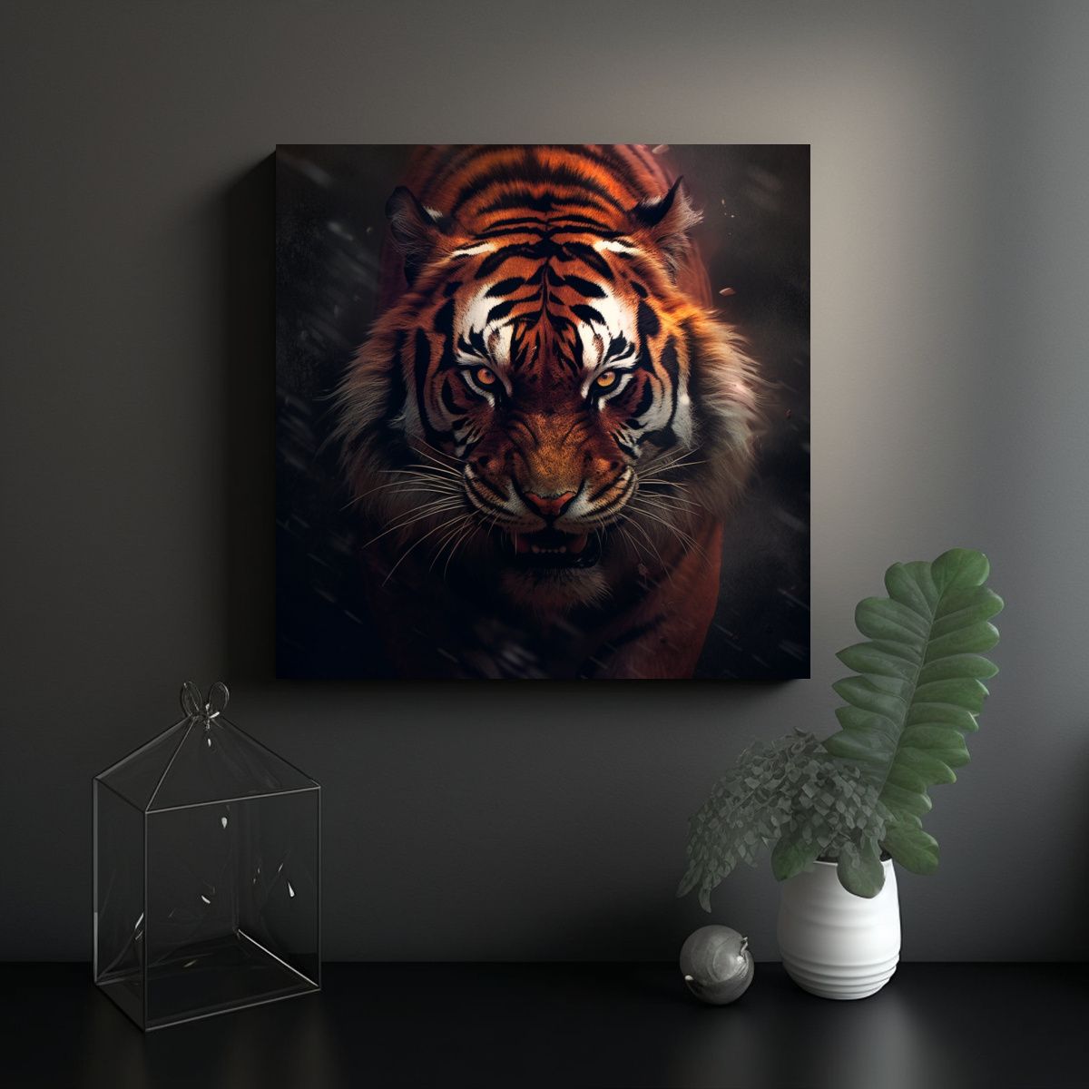 GENERICO - Pinturas De Tigre Enigmático Para Decoración 100x100 Cm