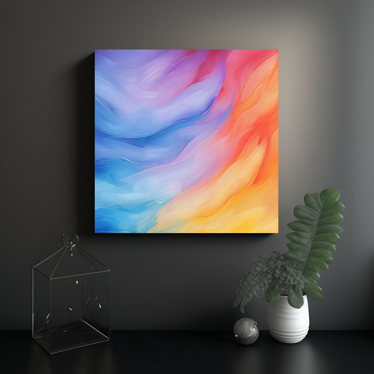 GENERICO - Pintura Al óleo De Gradación En Diseño 100x100 Cm