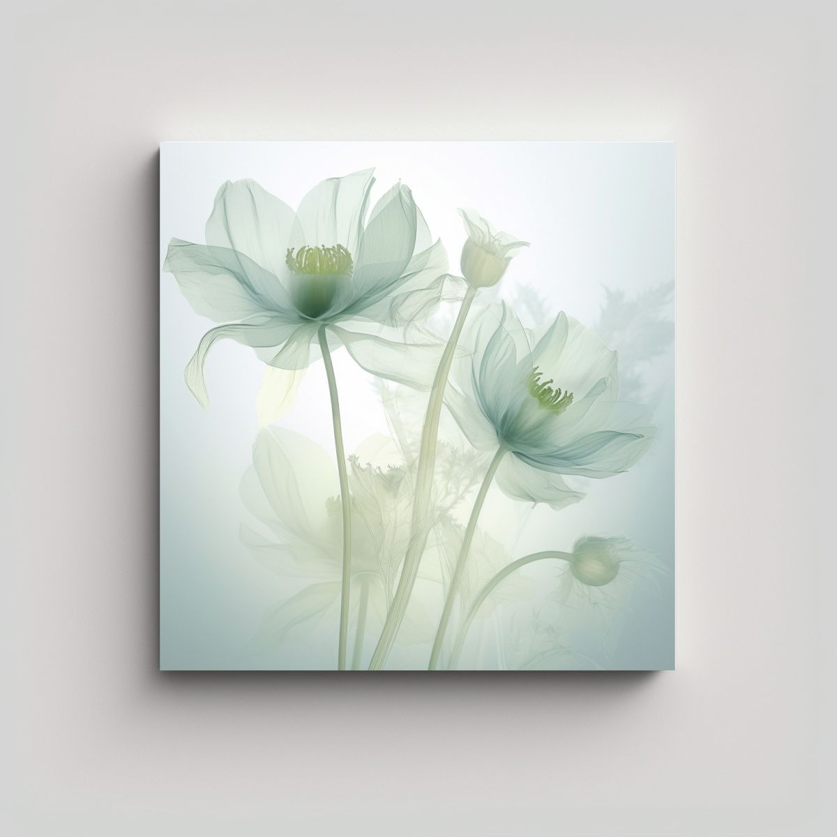 GENERICO - Composición Equilibrada De Flores En Rayos-X 100x100 Cm