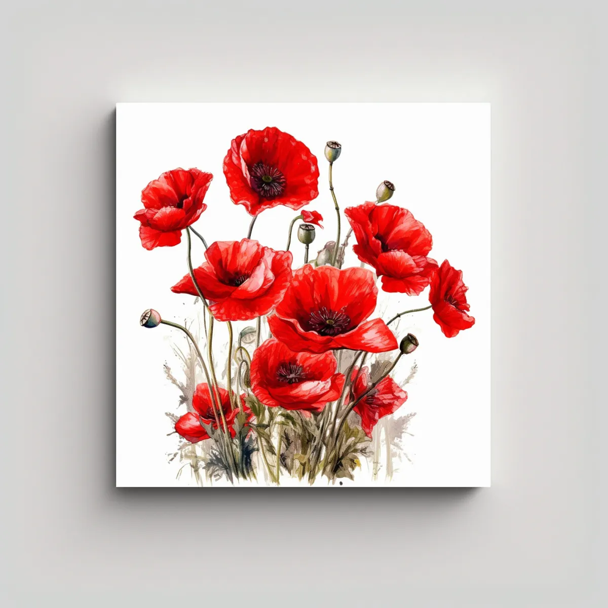 GENERICO - Lienzo De Arte Armonía De Colores Con Amapolas 100x100 Cm
