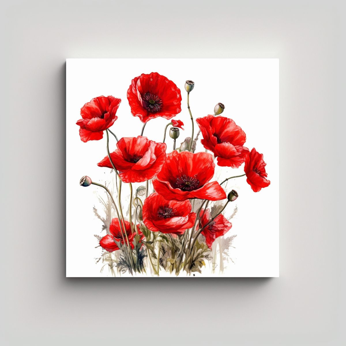 GENERICO - Lienzo De Arte Armonía De Colores Con Amapolas 100x100 Cm