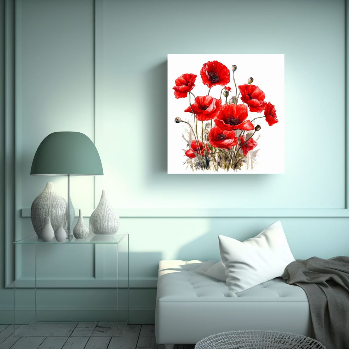 GENERICO - Lienzo De Arte Armonía De Colores Con Amapolas 100x100 Cm