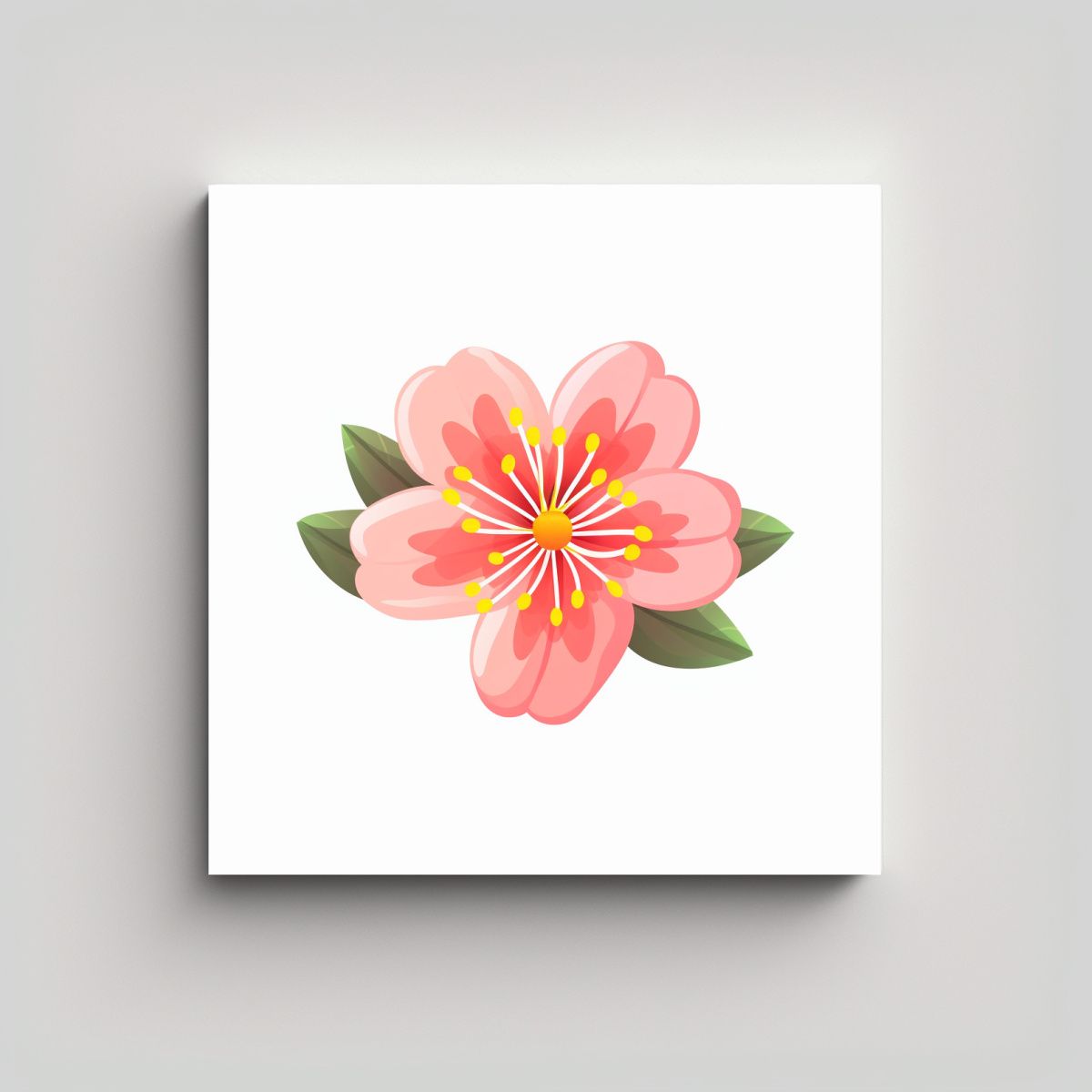 GENERICO - Ilustración Vectorial Flat De Flor En Canva 100x100 Cm