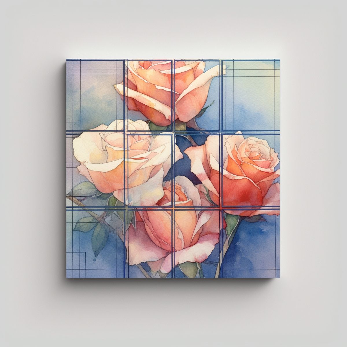 GENERICO - Pinturas Decorativas Estilo Galería Con Nueve 100x100 Cm