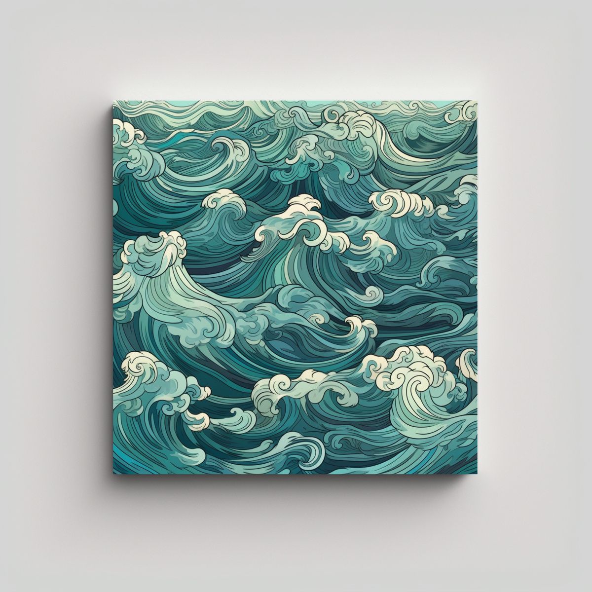 GENERICO - Pintura Decorativa Cuadrada Con Ondas Sin 100x100 Cm