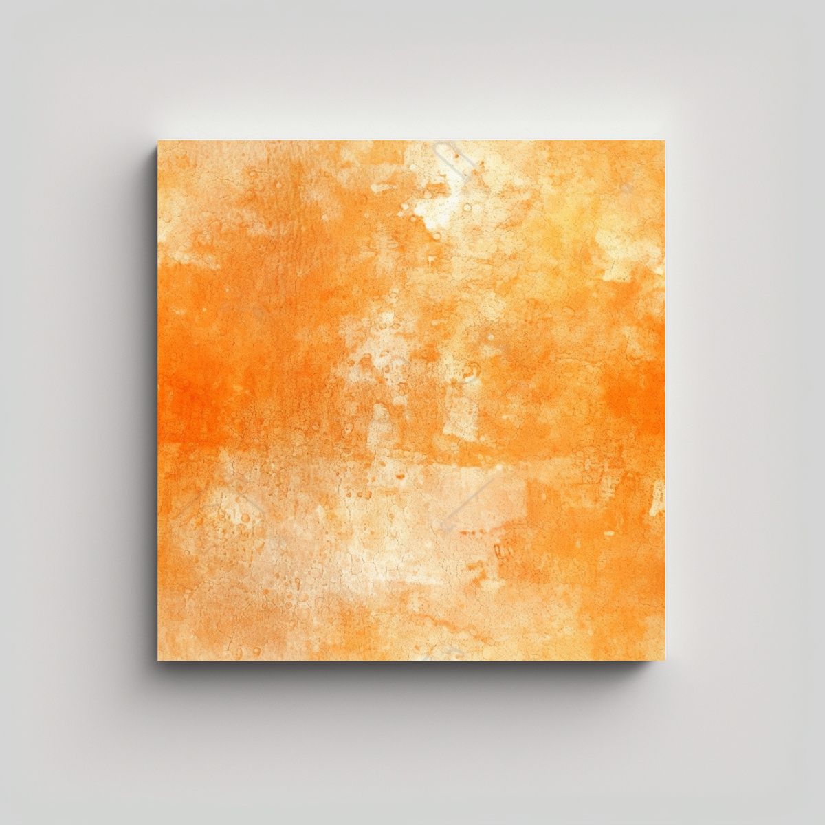 GENERICO - Cuadro Abstracto Intenso En Naranja Tangerina 100x100 Cm