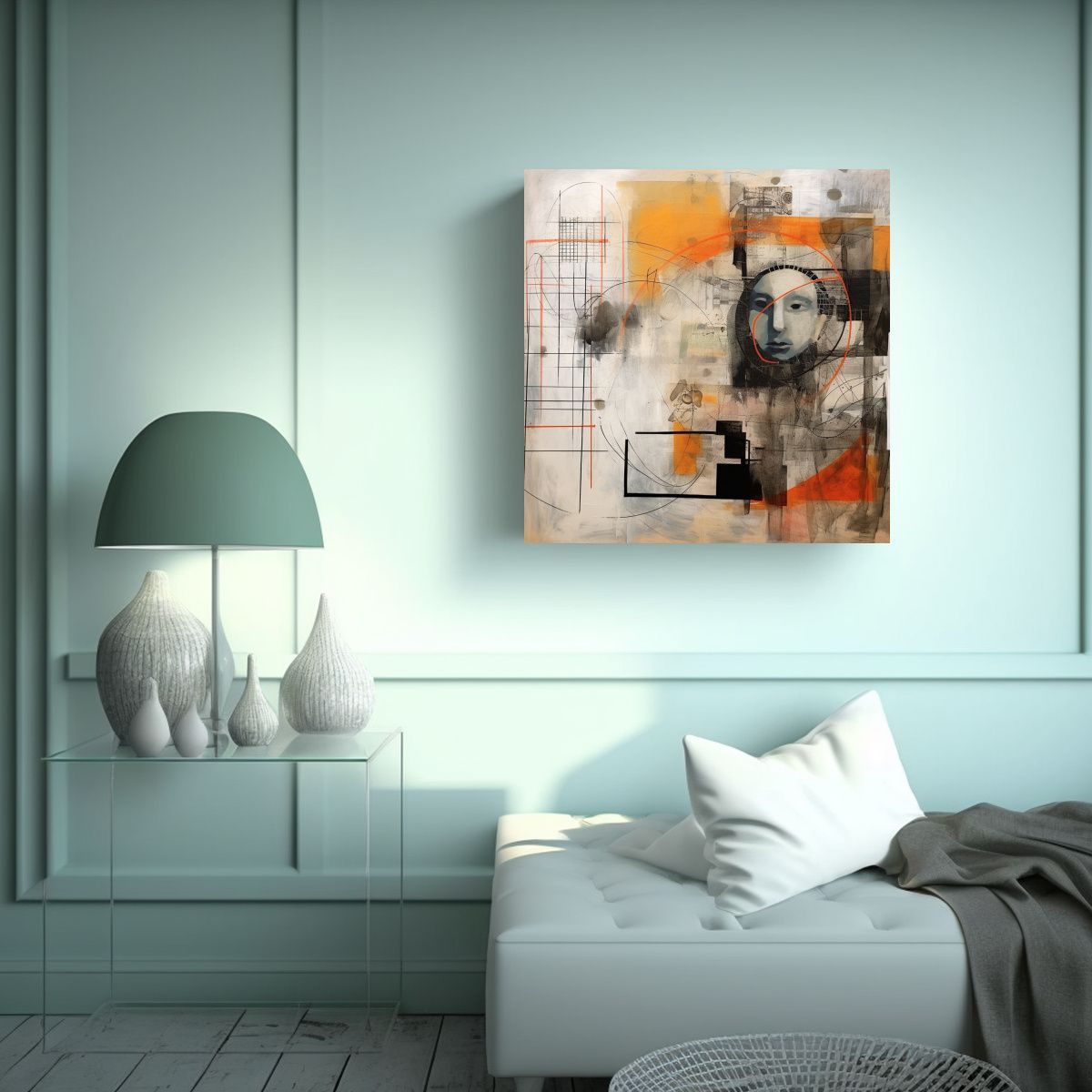 GENERICO - Cuadro Abstracto Multicolor En Composición 100x100 Cm