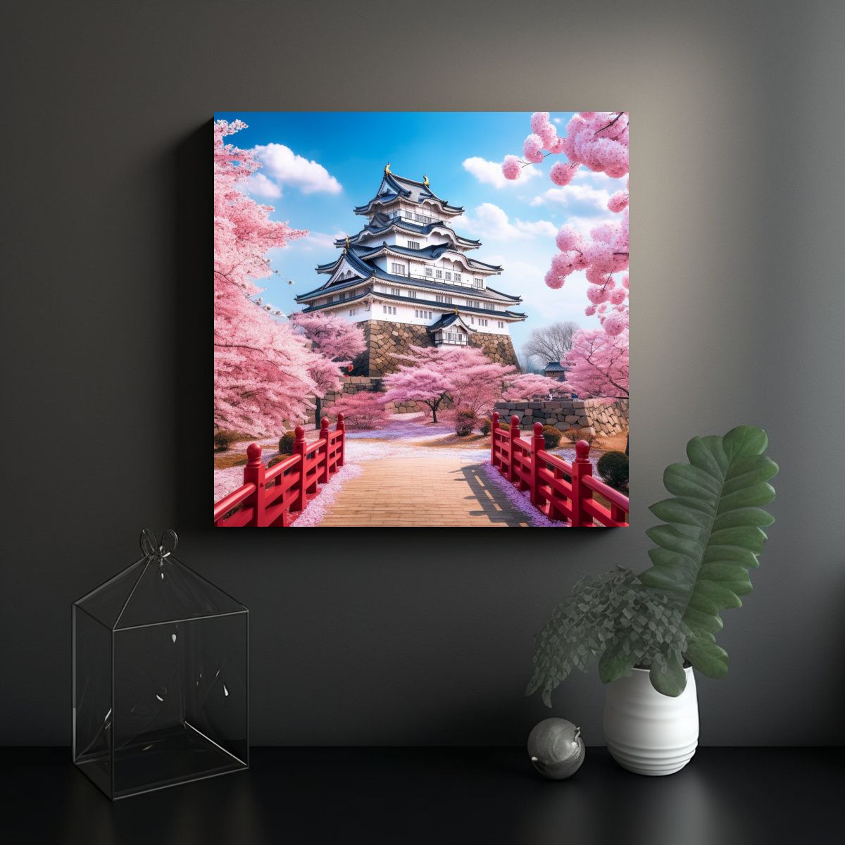 GENERICO - Pintura De Castillo Japonés Arte De Pared 100x100 Cm
