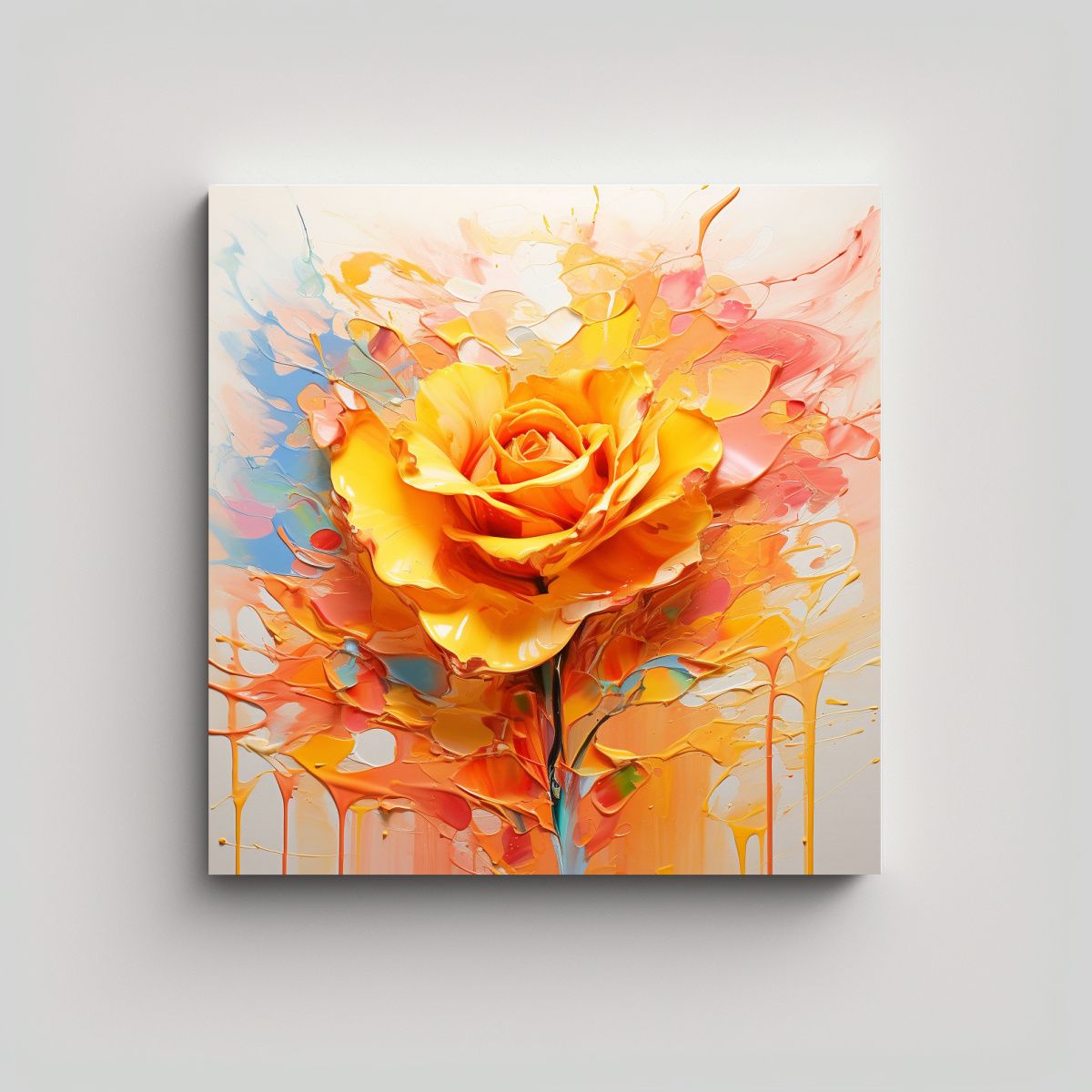 GENERICO - Pintura Abstracta Inspirada En El Agua Colores 100x100 Cm