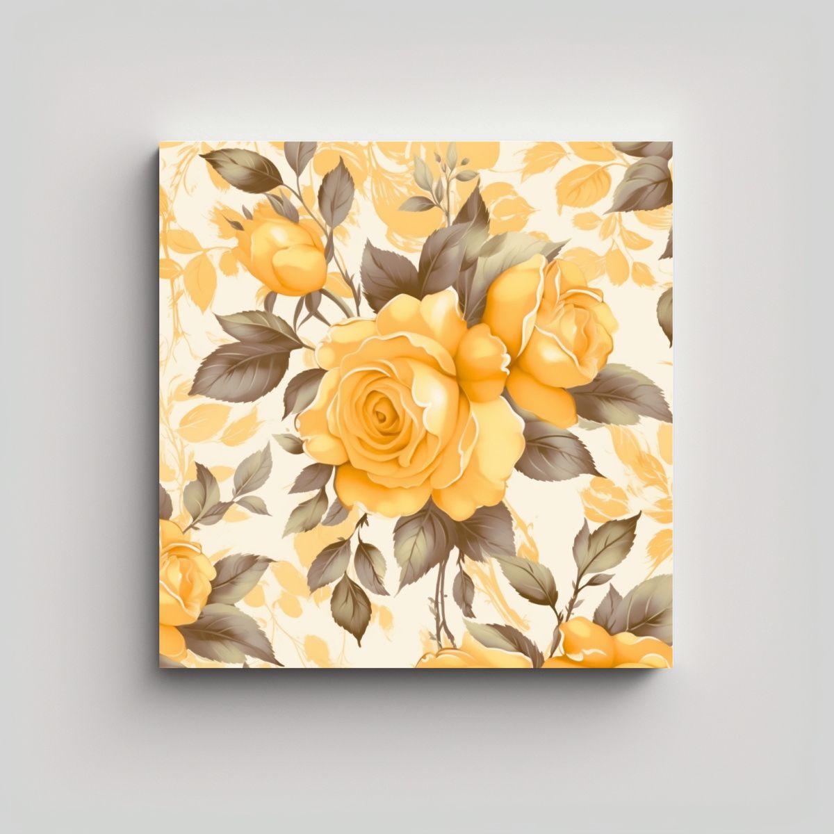 GENERICO - Sublimación Canva Tela Amarillo Floral Rosa 100x100 Cm