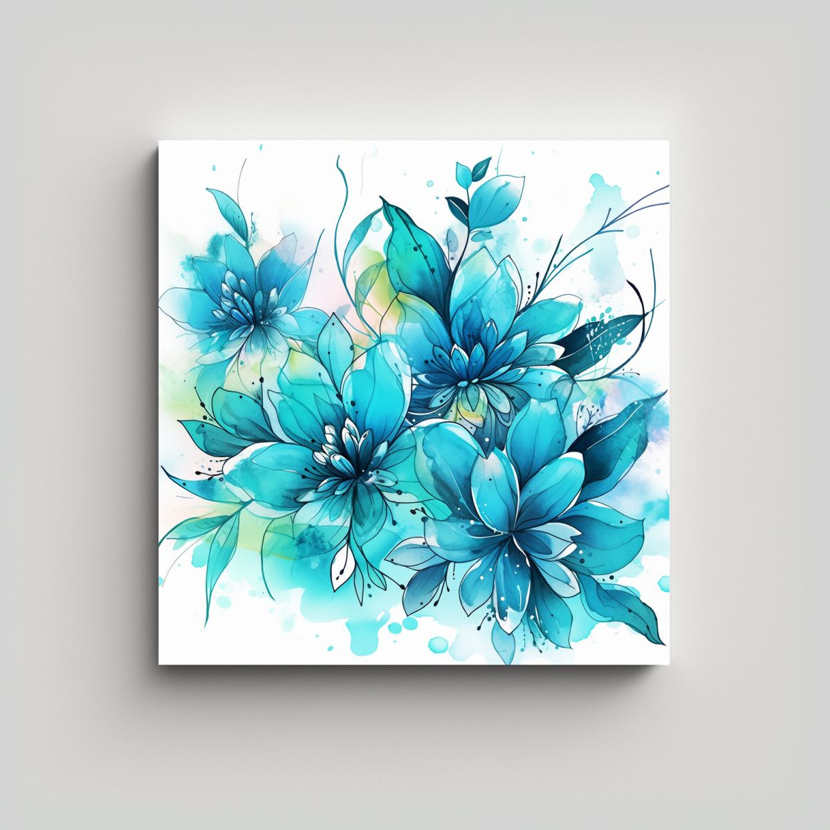 GENERICO - Pinturas De Decoración En Esquema Turquesa Y 100x100 Cm