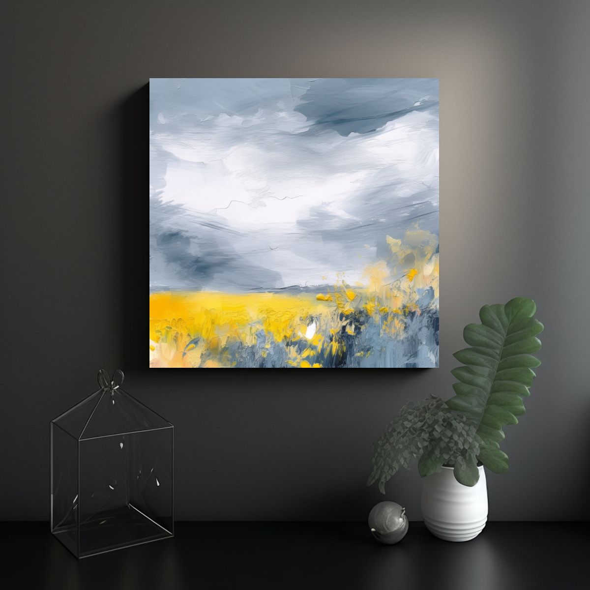 GENERICO - Cuadros Decorativos Primaverales Líneas 100x100 Cm