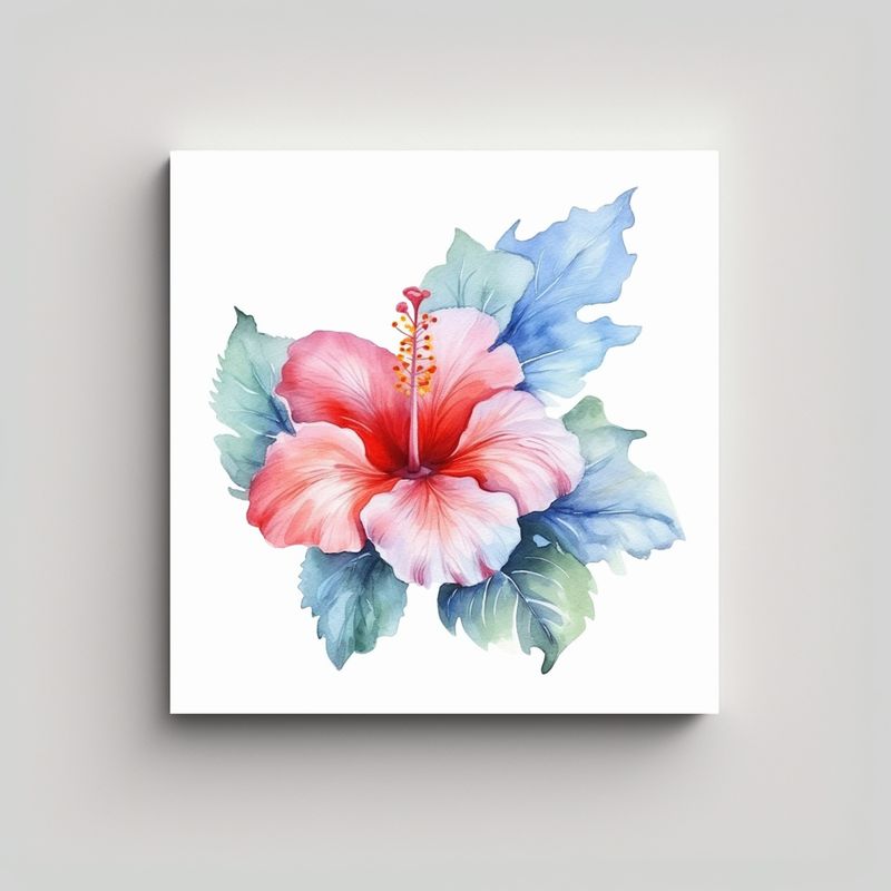 GENERICO - Clipart De Hibisco Azul Iridiscente En Canva 100x100 Cm