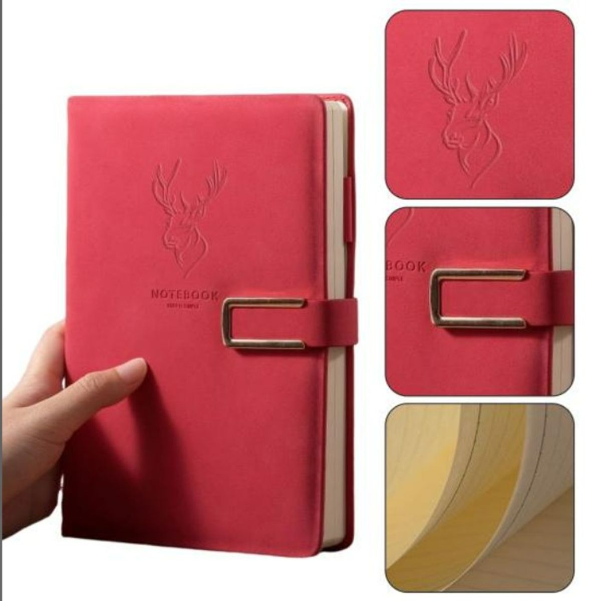 GENERICO - CUADERNO / AGENDA CUERO SINTÉTICO PREMIUM 360 PAG A5 ROJO