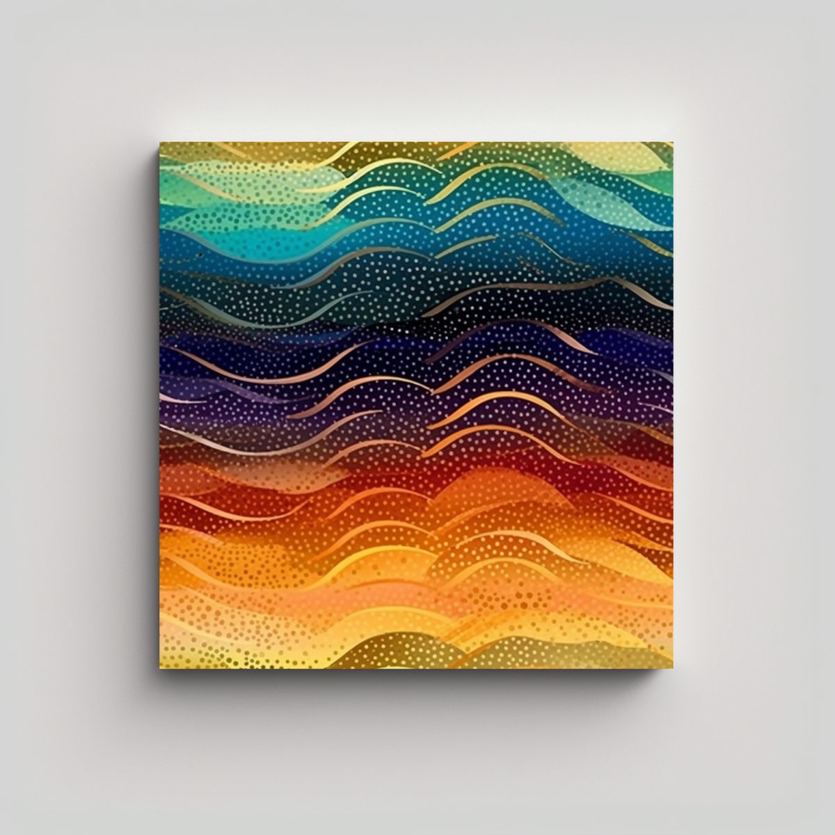 GENERICO - Impresión De Arte Fino De Ondas Arcoíris 100x100 Cm