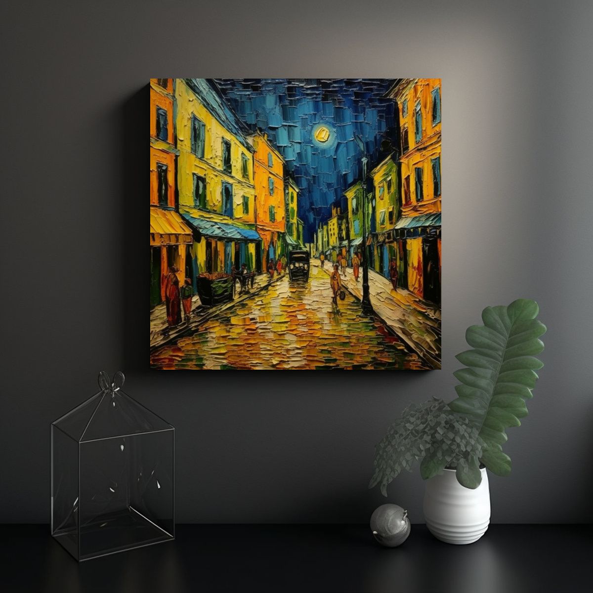 GENERICO - Pintura De Calle En Tonos Suaves Inspirada En Van 100x100 Cm