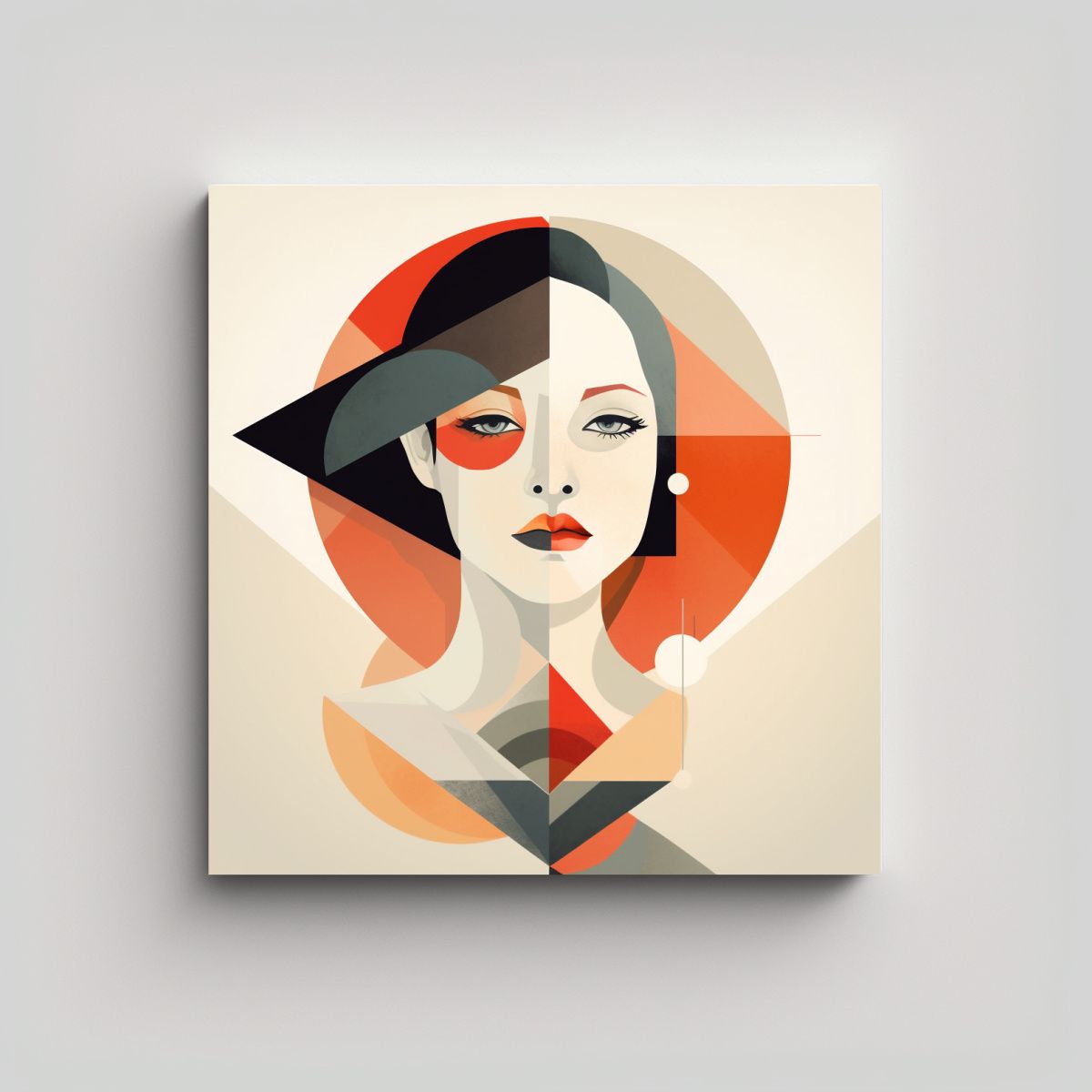 GENERICO - Cuadro Creativo De Niña En Estilo Geométrico 100x100 Cm