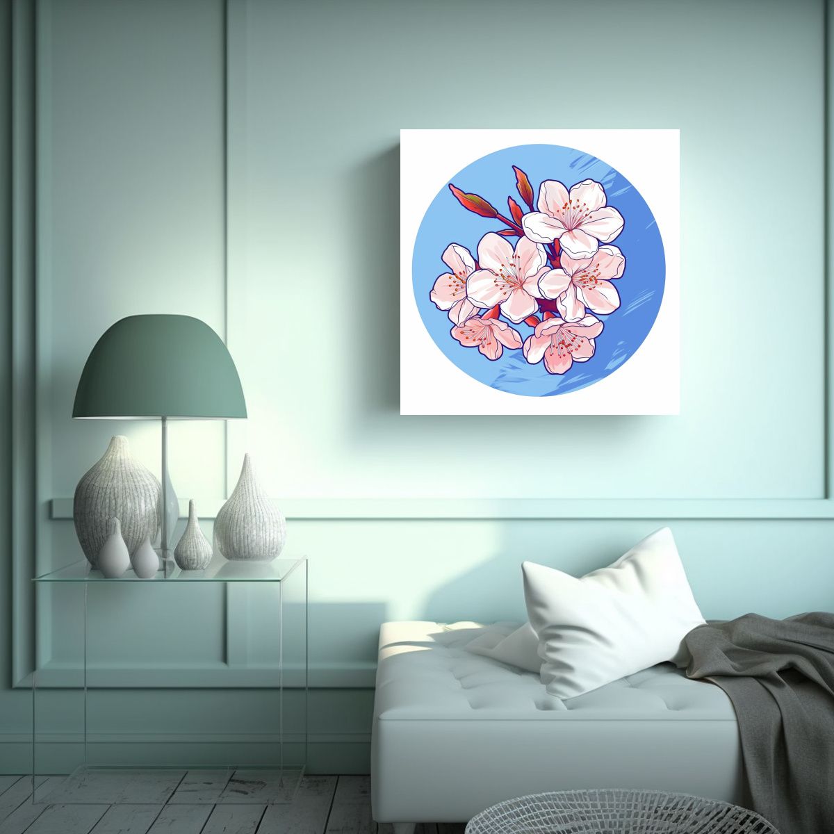 GENERICO - Cuadros Modernos En Bastidor Stickers Con Fondo 100x100 Cm