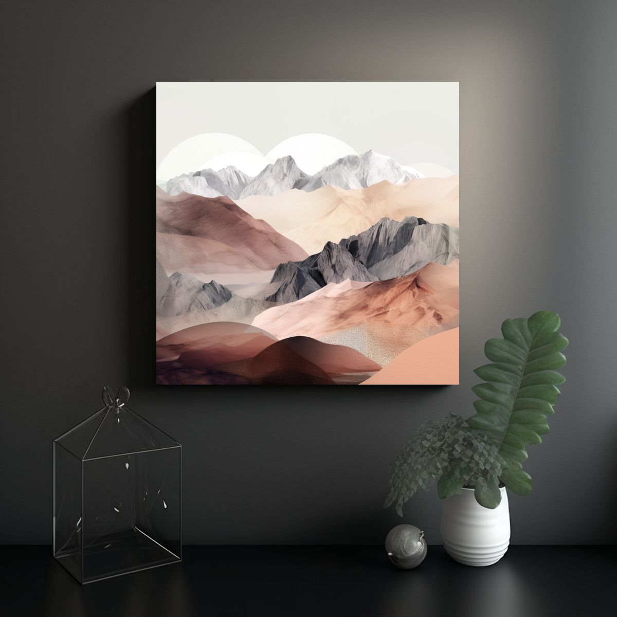 GENERICO - Cuadro De Paisaje Montañoso En Estilo Suave Para 100x100 Cm