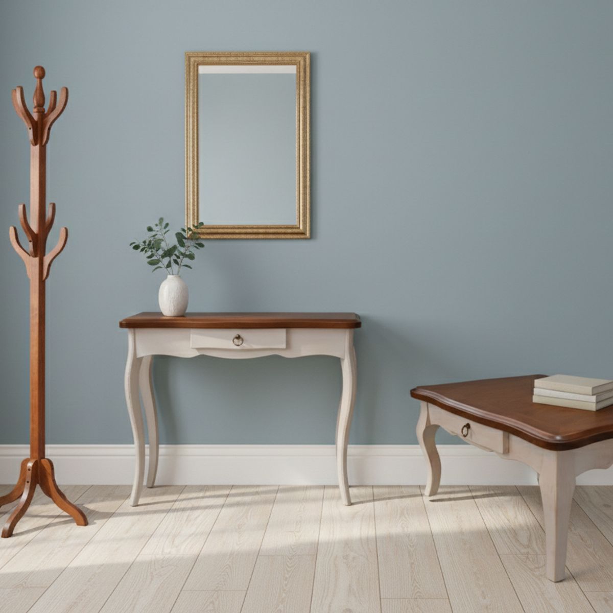 MUEBLES NATIVA - Combo Mesa de centro Arrimo Perchero cubierta Miel