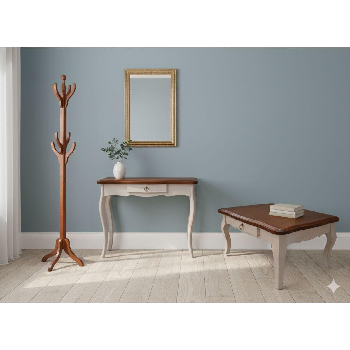 MUEBLES NATIVA - Combo Mesa de centro Arrimo Perchero cubierta Miel