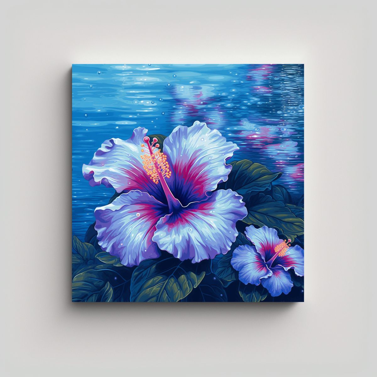 GENERICO - Inspiración De Arte Pixel Lienzo Diseño Blue 100x100 Cm