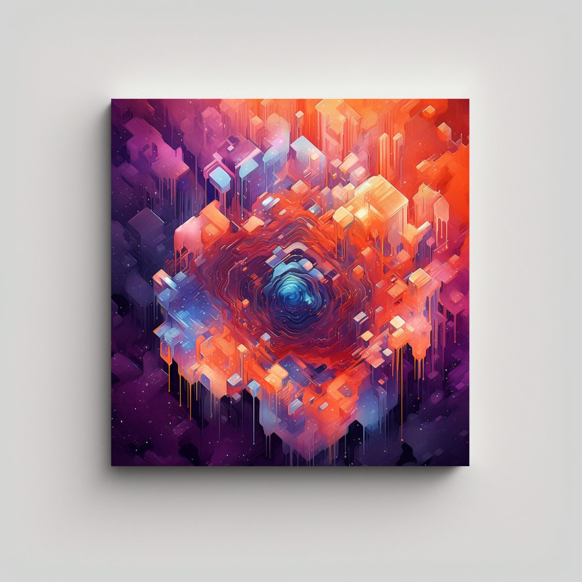 GENERICO - Pintura En Bastidor Abstracta Detallada Para 100x100 Cm