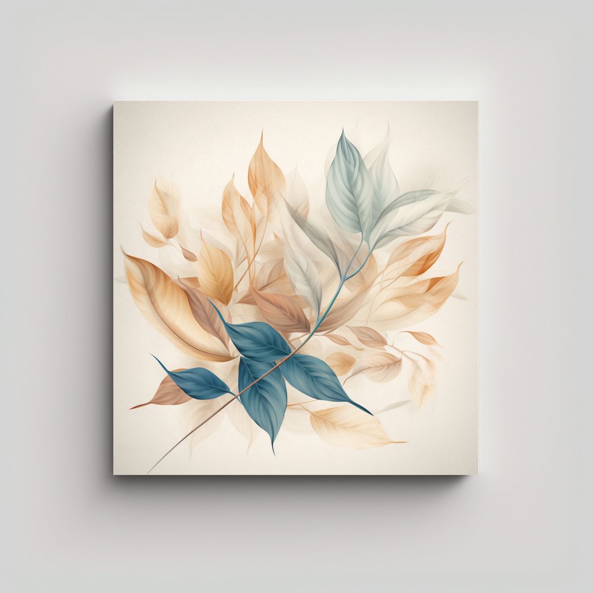 GENERICO - Ilustración Abstracta Urbana Con Hojas De 100x100 Cm