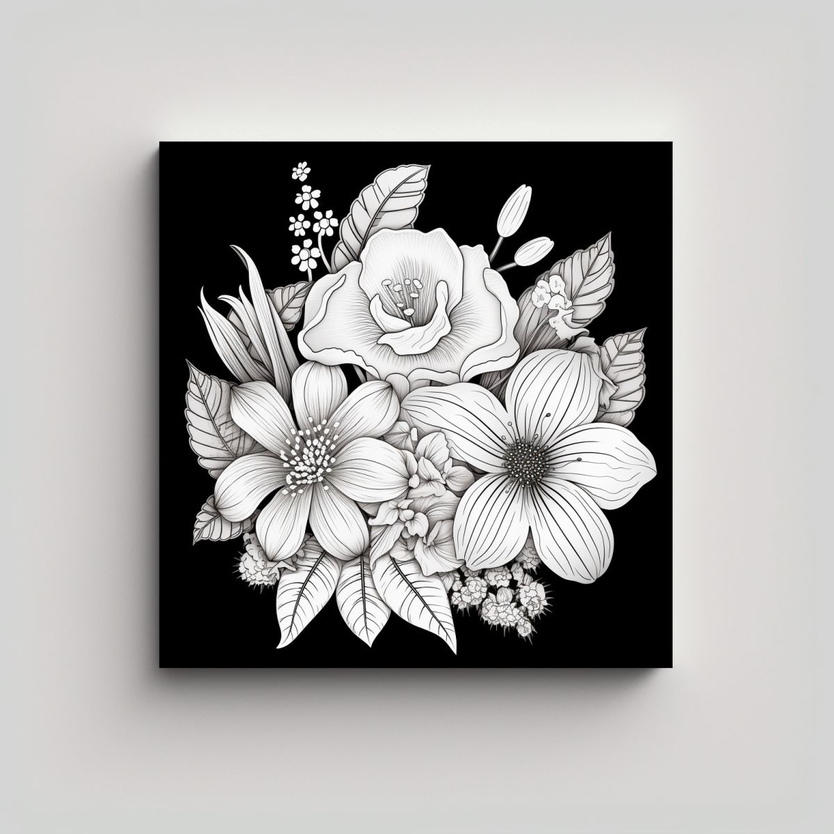 GENERICO - Creativa Alegría Adultos Flores Semi Coloreadas 100x100 Cm