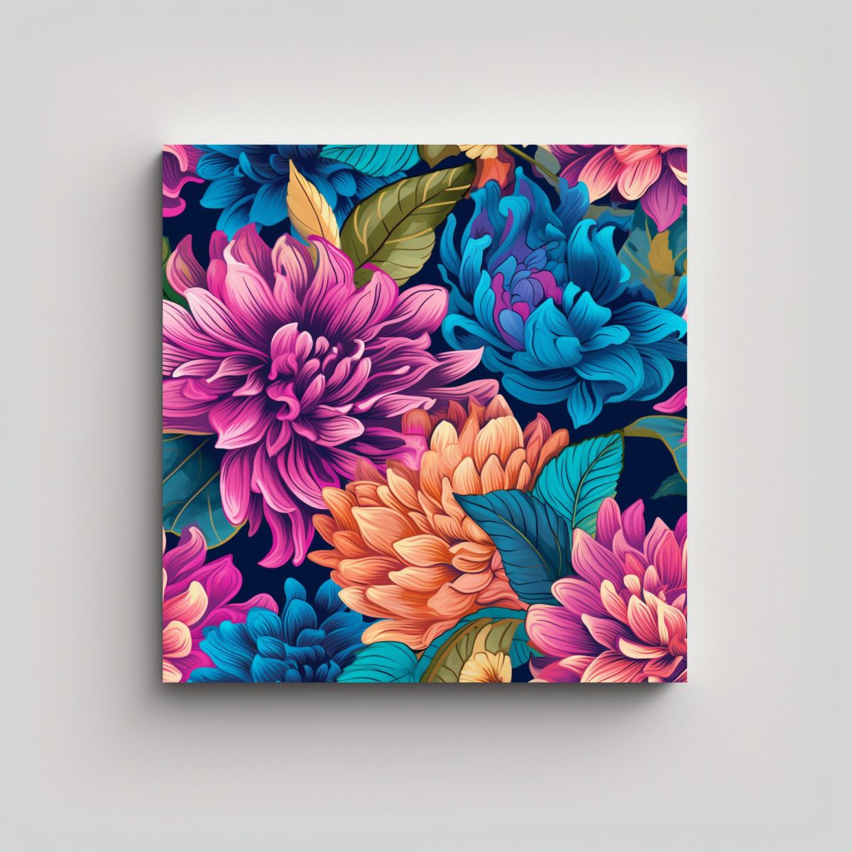 GENERICO - Arte De Movimiento Vibrante Patrón Floral 100x100 Cm