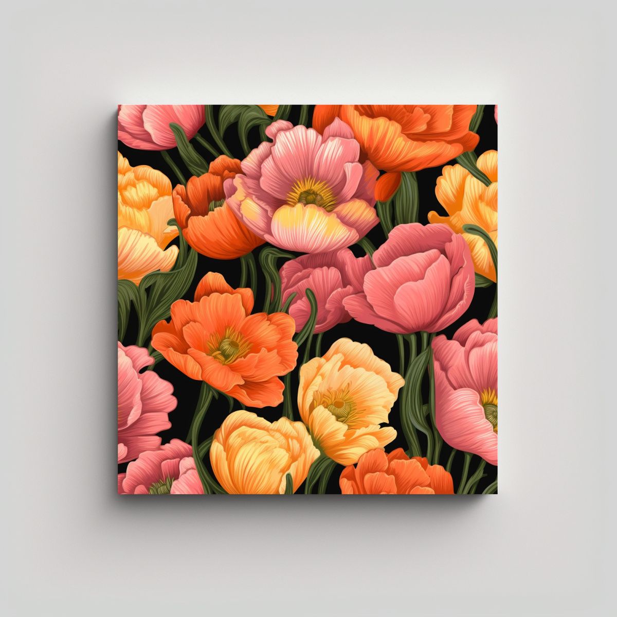 GENERICO - Arte Callejero Y Ranúnculos En Primer Plano 100x100 Cm