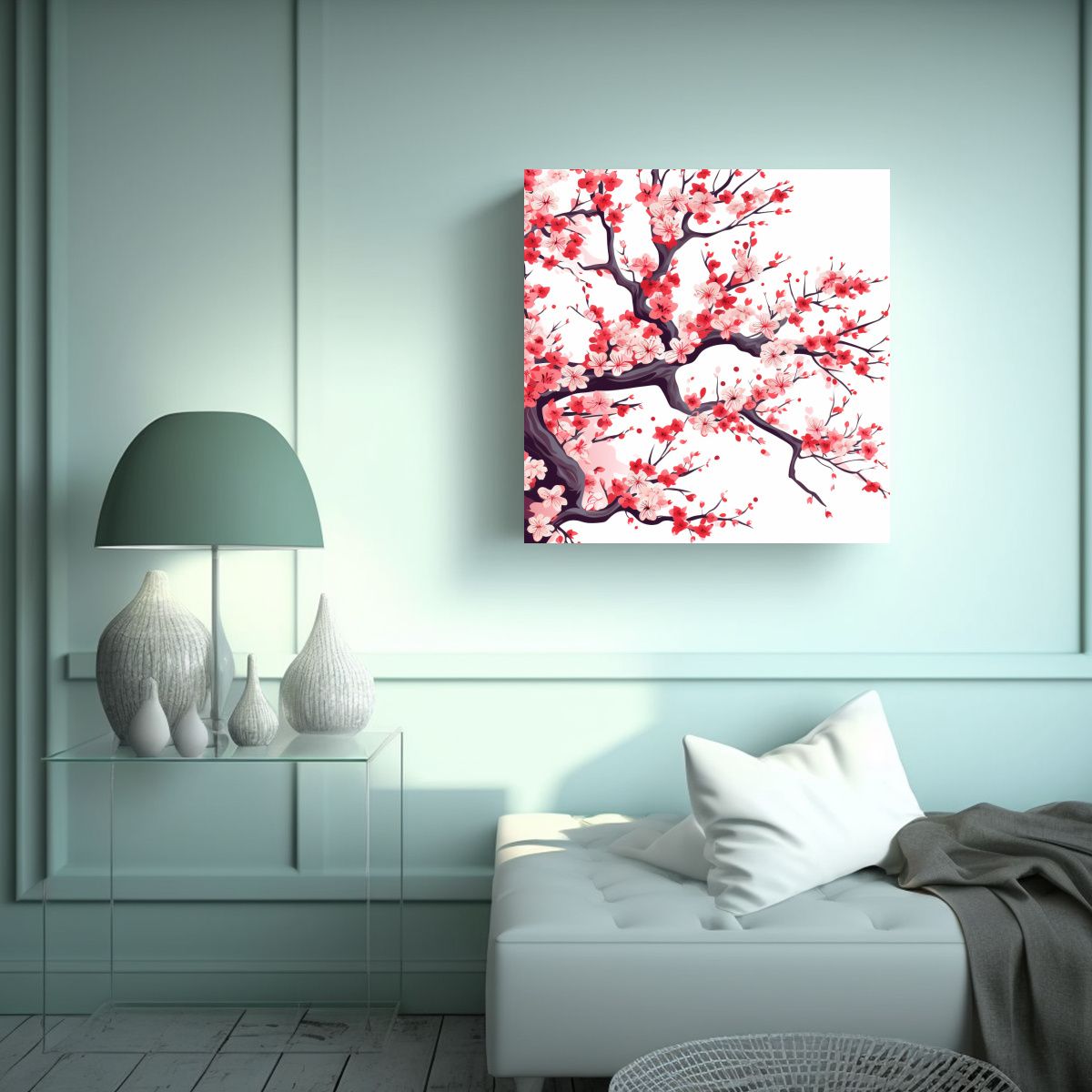 GENERICO - Obra Maestra De Arte Inspiración Sakura En Cel 100x100 Cm